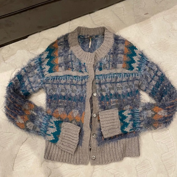 Free People Sweaters - Free People Eyelash shaggy snap up cardigan